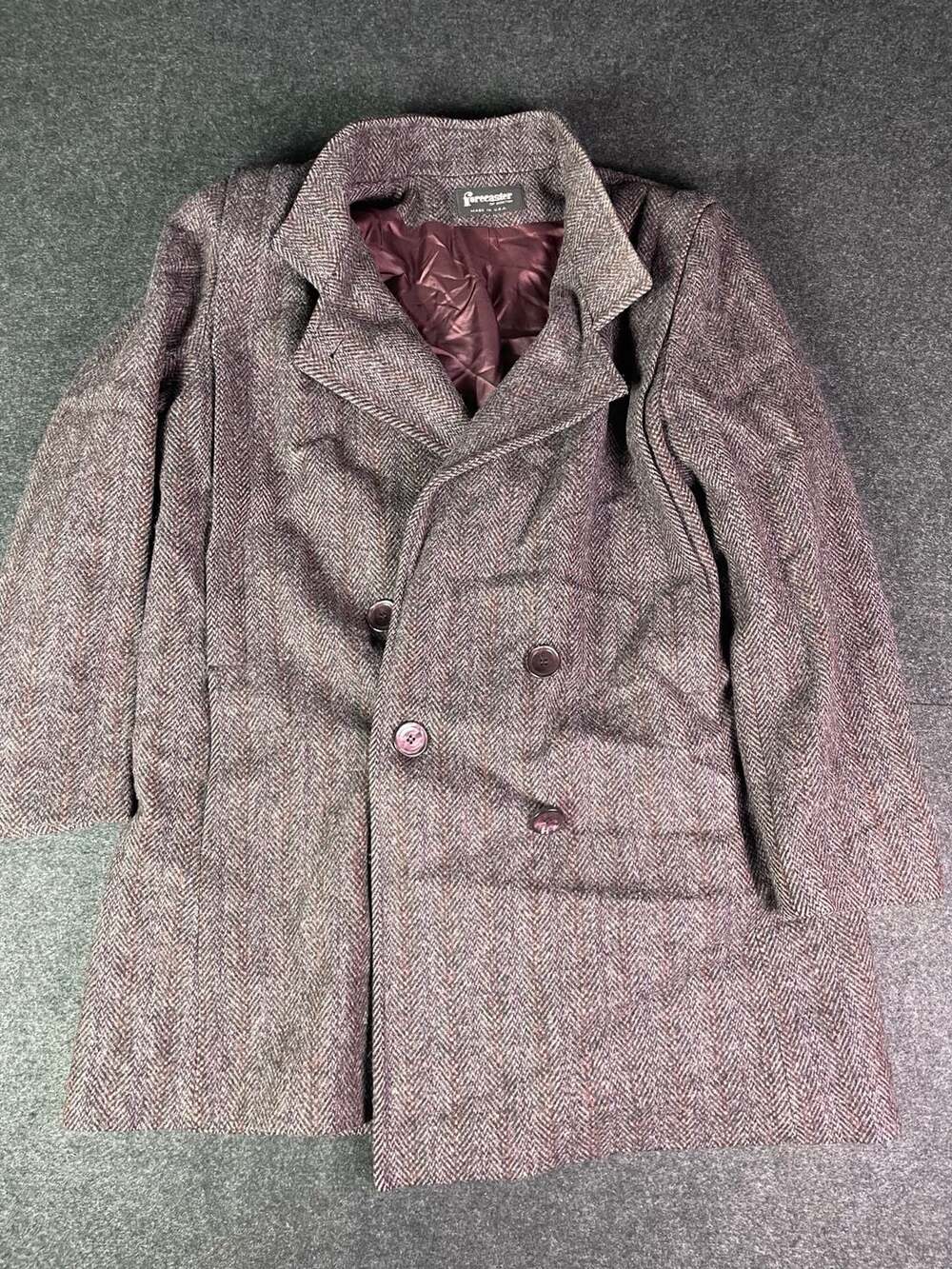 Forecaster Of Boston Wool Coat Size 13/14 Purple Herringbone Tweed